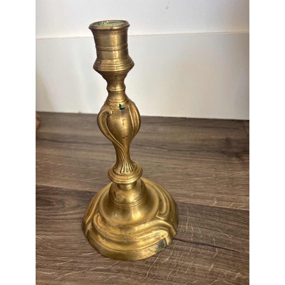 Vintage Antique French LOUIS XV Brass Candlestick Holder Nouveau Style Elegant - Picture 2 of 6